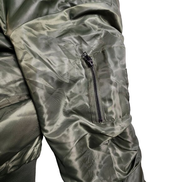 Forever 21 Reversible Olive Green Bomber Jacket Size M - Picture 9 of 13